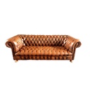 CHESTERFIELD SOFA LEDER 3-ZIT L200 x B90 x rug H70 |zit H40