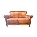 RETRO SOFA LEDER 2-ZIT L150 x B90 x rug H78 | zit H46