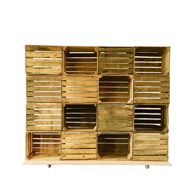 SCHEIDINGSWAND FRUIT CRATE OP WIELEN