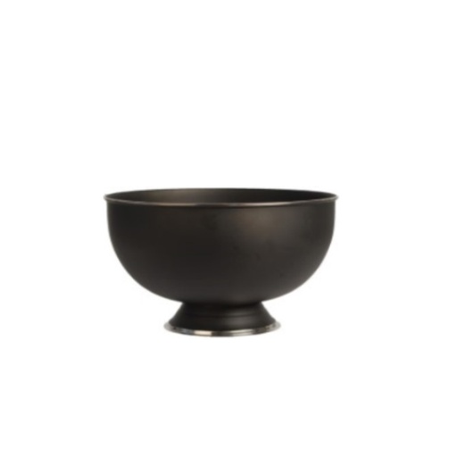 [3422] CHAMPAGNE BOWL ZWART OP VOET D31 x H18