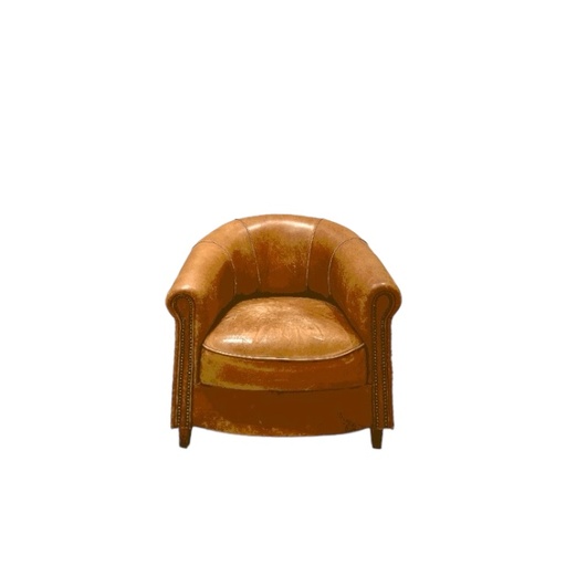 [8060] VINTAGE SOFA LEDER 1-ZIT L85 x B80 x rug H75 | zit H46