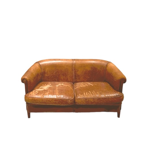 [8061] VINTAGE SOFA LEDER 2-ZIT L150 x B90 x rug H78 | zit H46