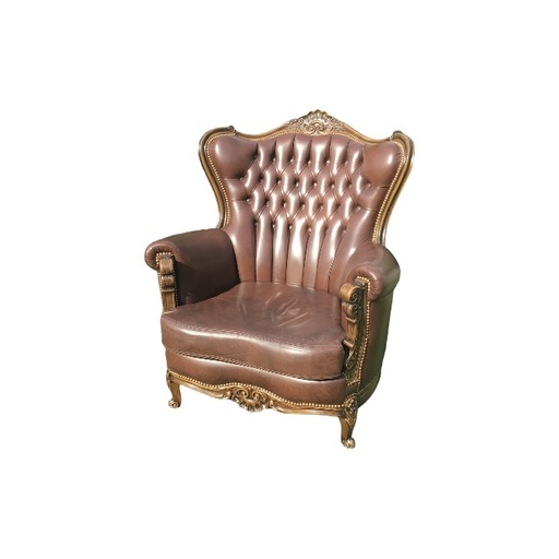 [8083] LOUIS XV SOFA LEDER 1-ZIT