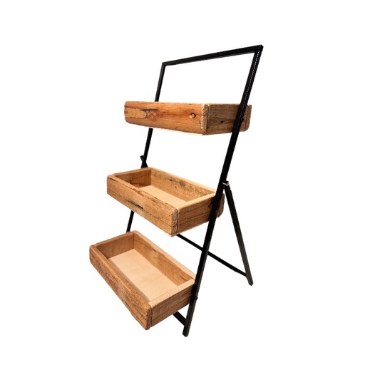 [360] BUFFET ETAGAIRE HOUT L23 x B12 x H7/25/42